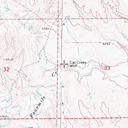 Topographic Map of Cat Creek Well, WY