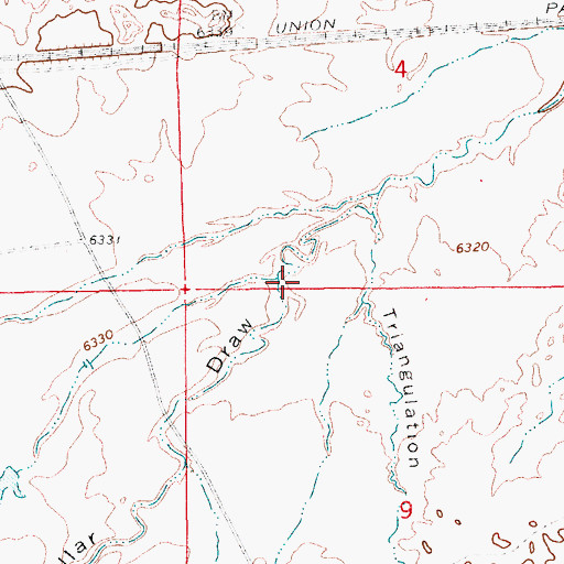 Topographic Map of Caterpillar Draw, WY