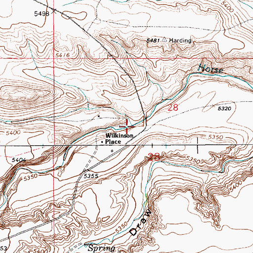Topographic Map of Cattail Creek, WY
