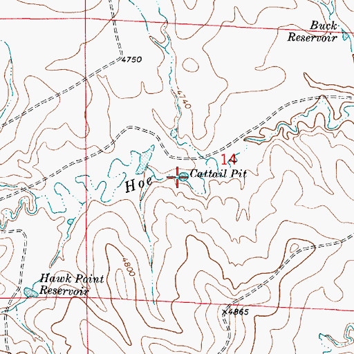 Topographic Map of Cattail Pit, WY