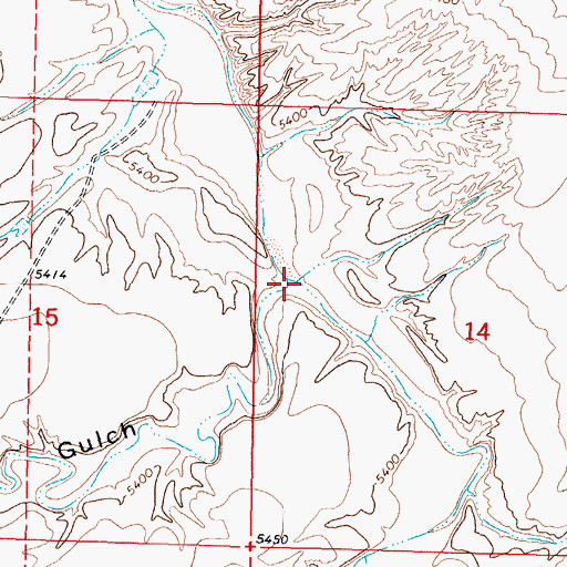 Topographic Map of Cave Gulch, WY