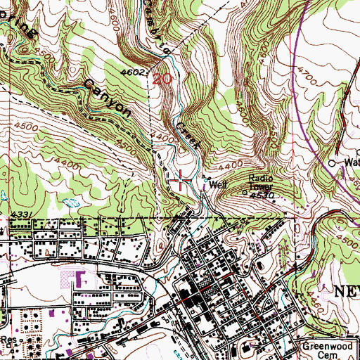Topographic Map of Cave Spring Canyon, WY