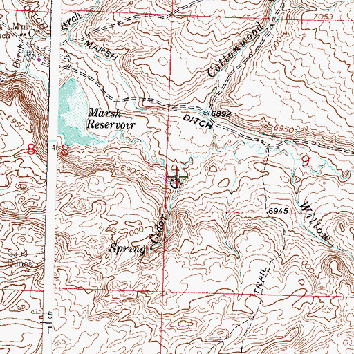 Topographic Map of Cedar Creek, WY