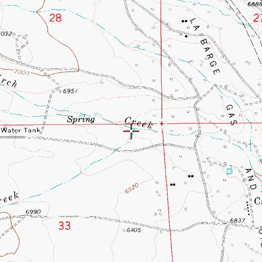 Topographic Map of Cedar Creek, WY