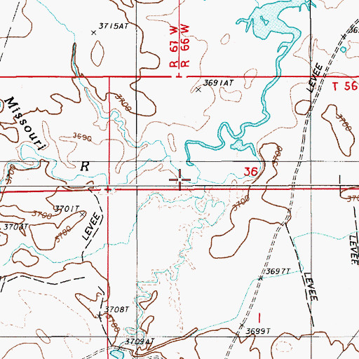 Topographic Map of Cedar Creek, WY