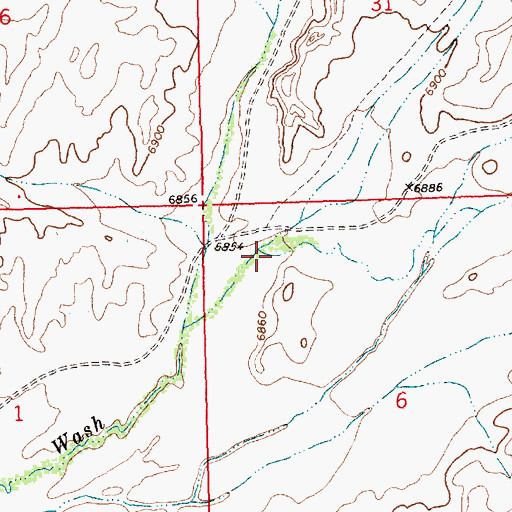 Topographic Map of Cedar Draw, WY