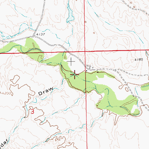 Topographic Map of Cedar Draw, WY