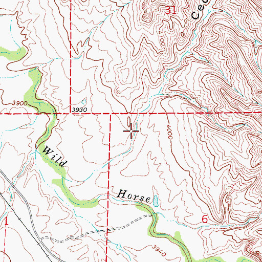 Topographic Map of Cedar Draw, WY