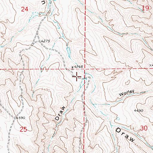 Topographic Map of Cedar Draw, WY