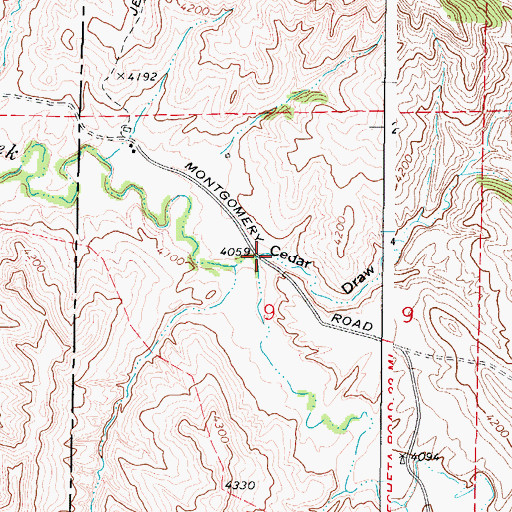 Topographic Map of Cedar Draw, WY
