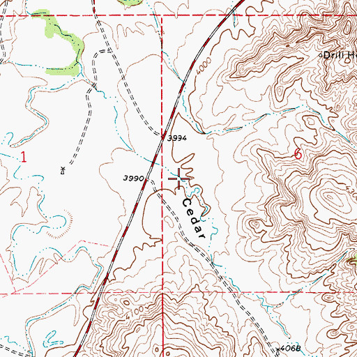 Topographic Map of Cedar Draw, WY