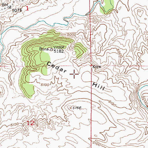 Topographic Map of Cedar Hill, WY