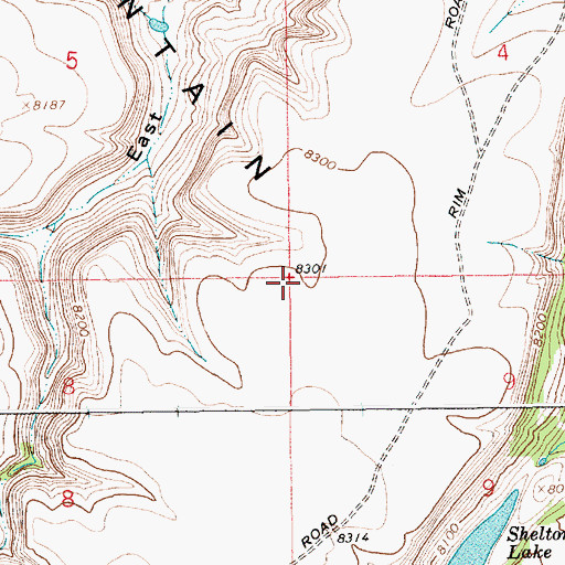 Topographic Map of Cedar Mountain, WY