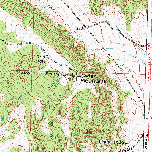 Topographic Map of Cedar Mountain, WY