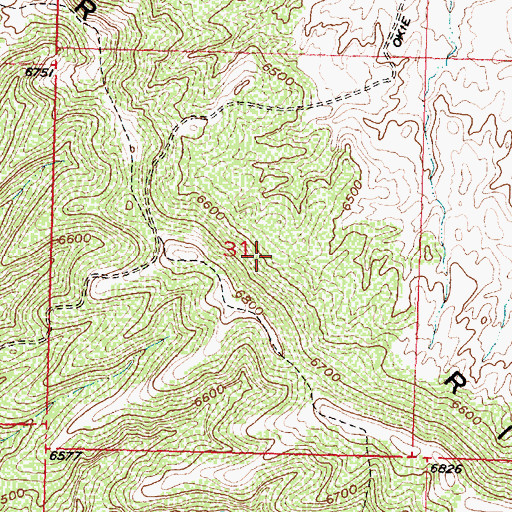 Topographic Map of Cedar Ridge, WY