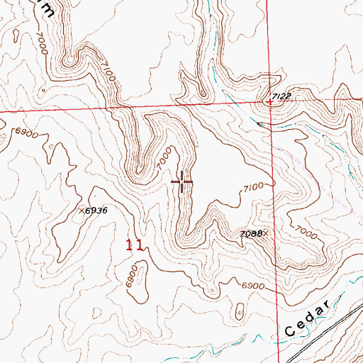 Topographic Map of Cedar Rim, WY