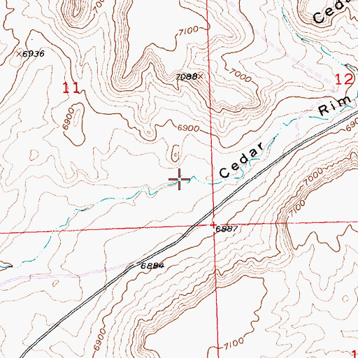 Topographic Map of Cedar Rim Draw, WY