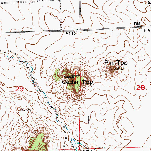 Topographic Map of Cedar Top, WY