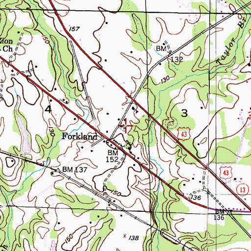Topographic Map of Saint John Cemetery, AL