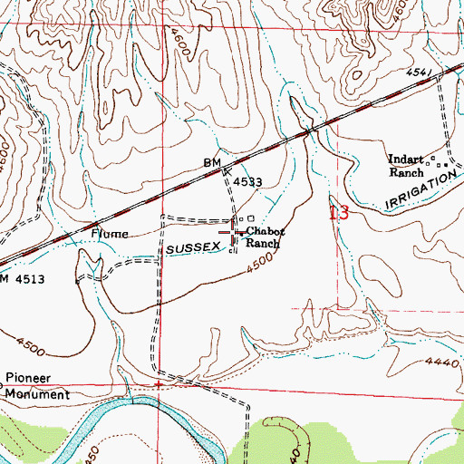Topographic Map of Chabot Ranch, WY