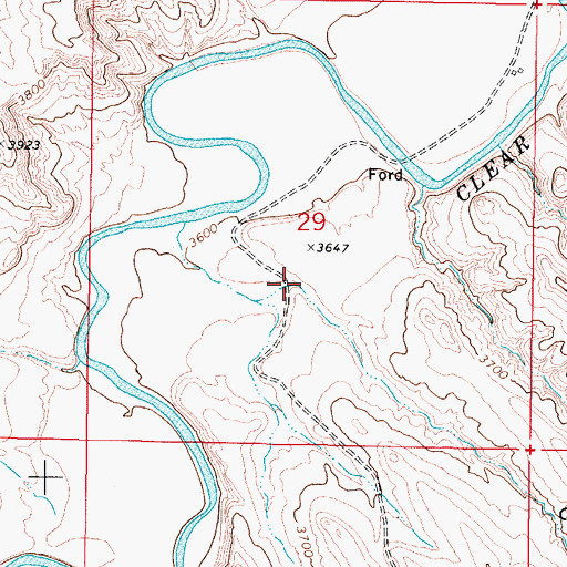 Topographic Map of Chaffee Gulch, WY