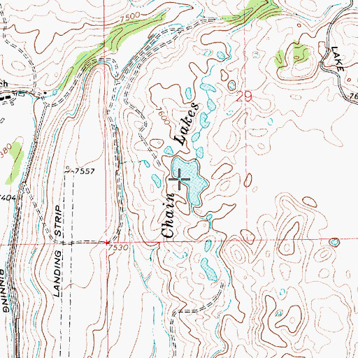 Topographic Map of Chain Lakes, WY
