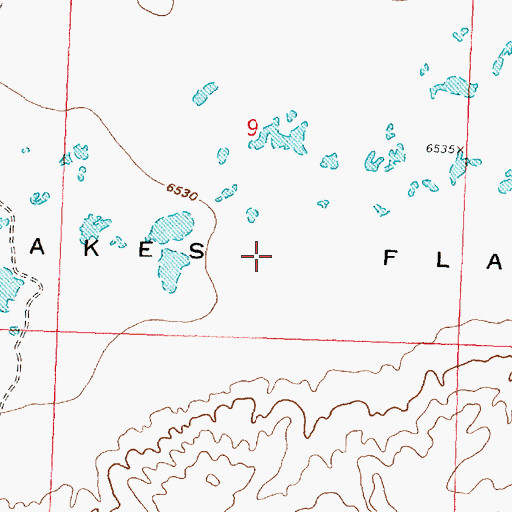 Topographic Map of Chain Lakes Flat, WY