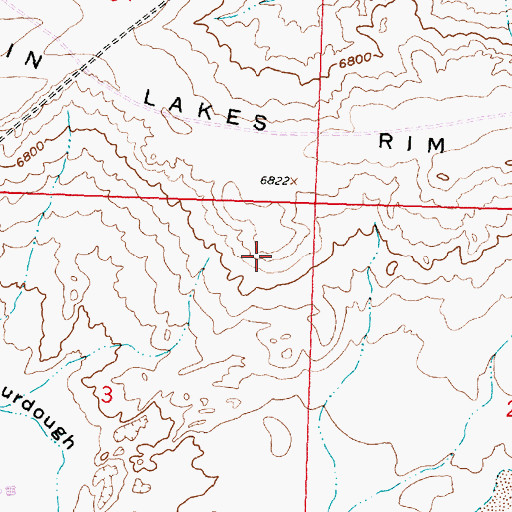 Topographic Map of Chain Lakes Rim, WY