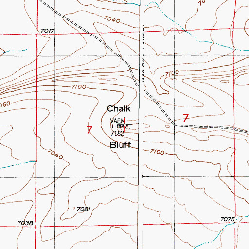 Topographic Map of Chalk Bluff, WY