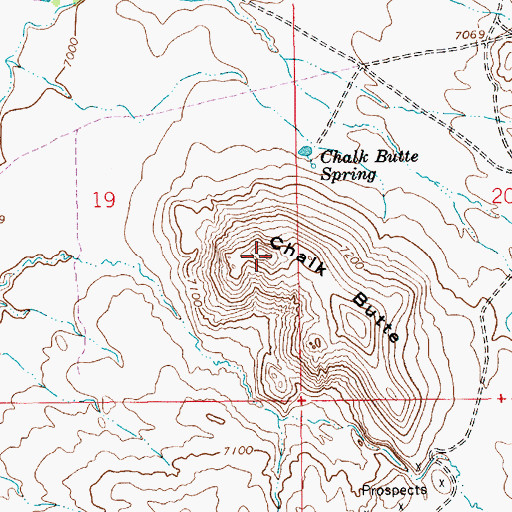 Topographic Map of Chalk Butte, WY