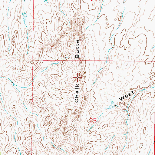 Topographic Map of Chalk Butte, WY