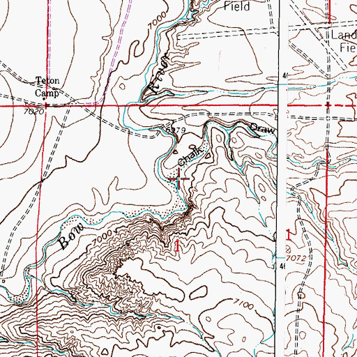 Topographic Map of Chalk Draw, WY