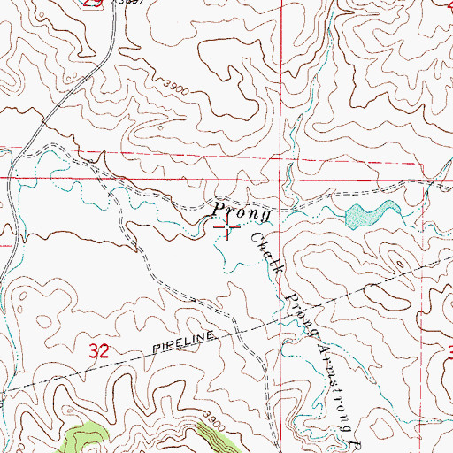 Topographic Map of Chalk Prong, WY