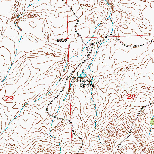 Topographic Map of Chalk Spring, WY