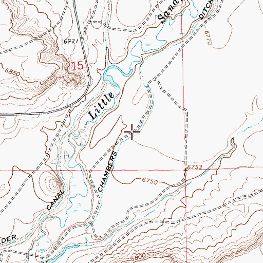 Topographic Map of Chambers Ditch, WY