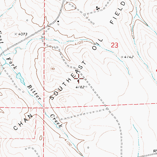 Topographic Map of Chan Southeast Oil Field, WY