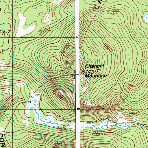 Topographic Map of Channel Mountain, WY