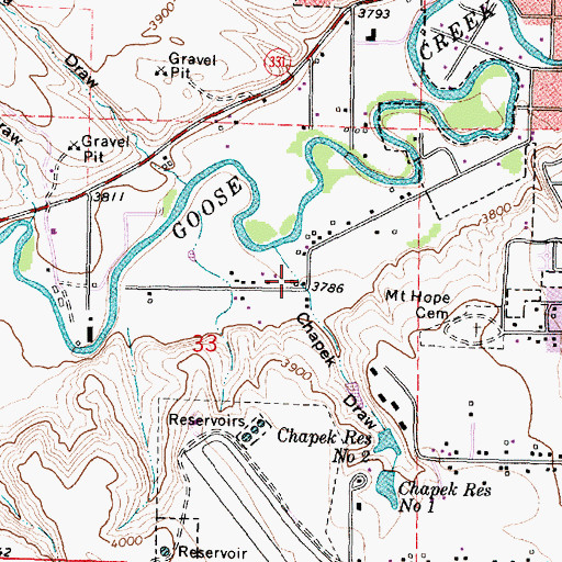 Topographic Map of Chapek Draw, WY