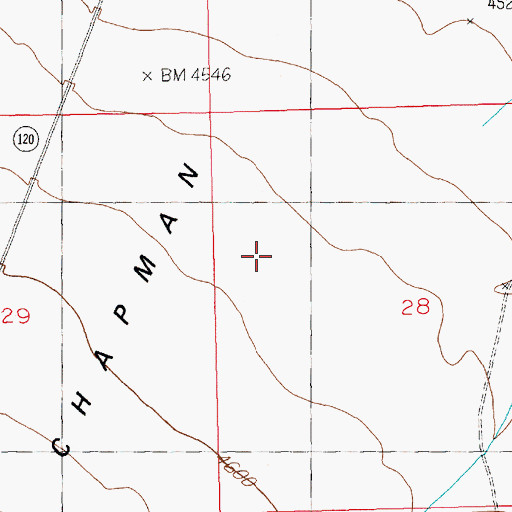 Topographic Map of Chapman Bench, WY