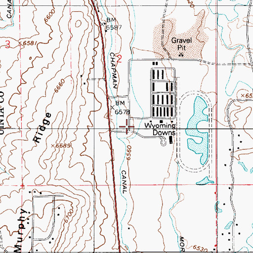 Topographic Map of Chapman Canal, WY