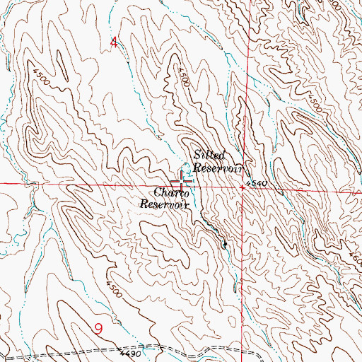 Topographic Map of Charco Reservoir, WY