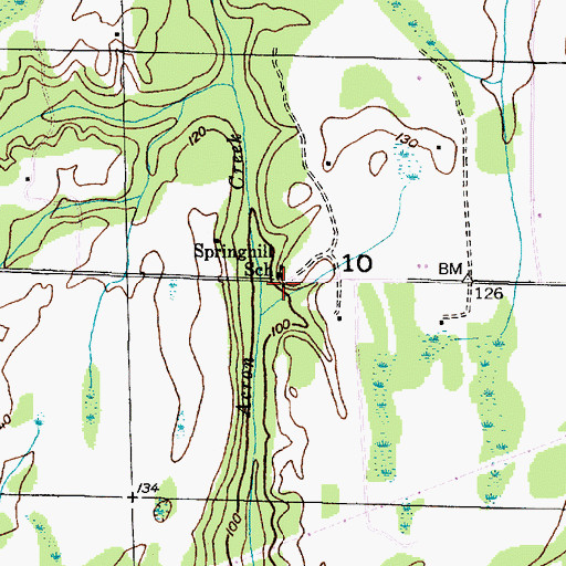 Topographic Map of Springhill Cemetery, AL