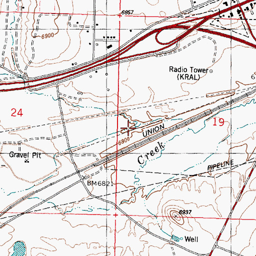 Topographic Map of Cherokee Creek, WY