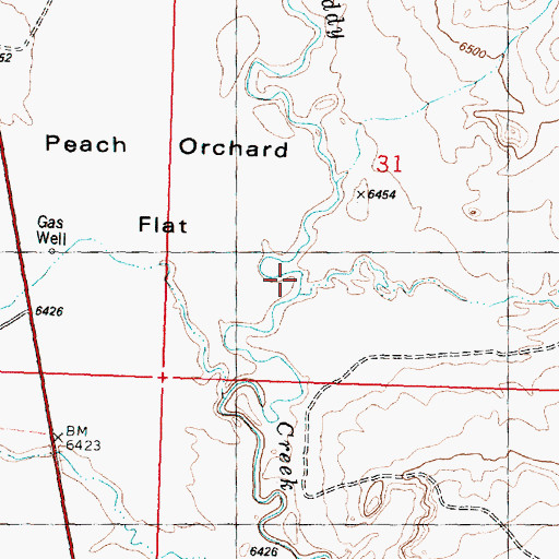 Topographic Map of Cherokee Creek, WY