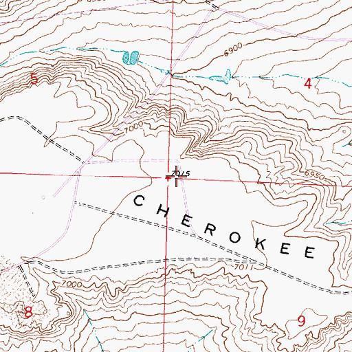 Topographic Map of Cherokee Hill, WY