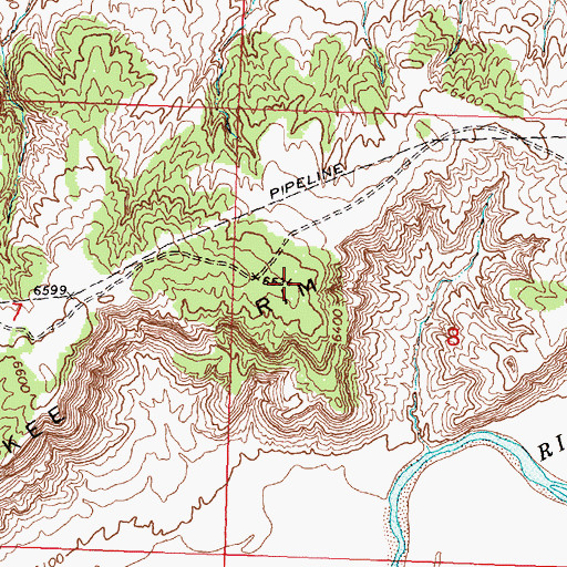 Topographic Map of Cherokee Rim, WY