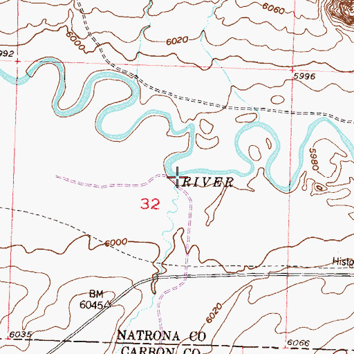 Topographic Map of Cherry Creek, WY