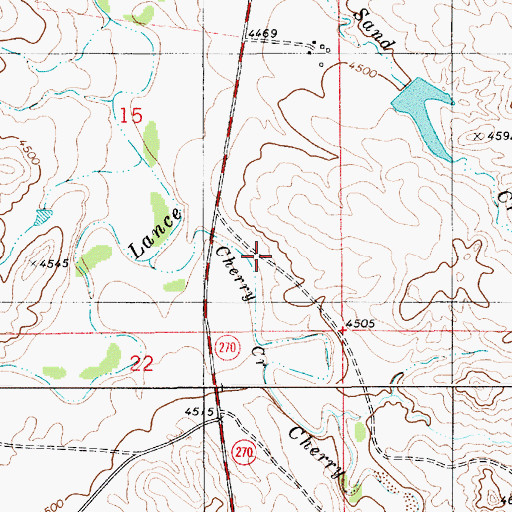 Topographic Map of Cherry Creek, WY
