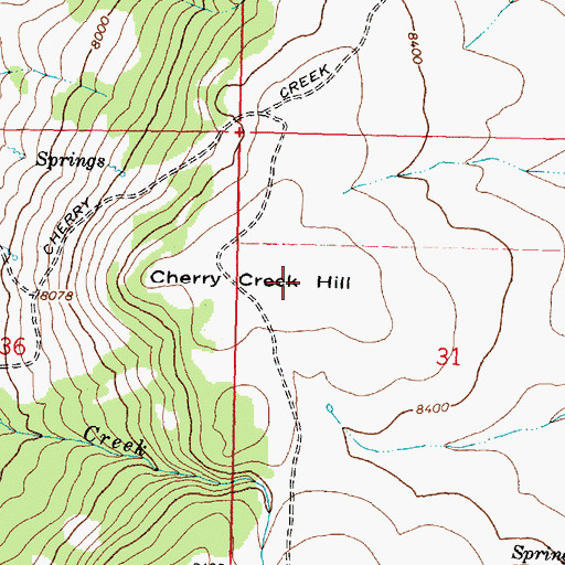 Topographic Map of Cherry Creek Hill, WY