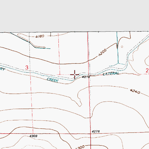 Topographic Map of Cherry Creek Lateral, WY